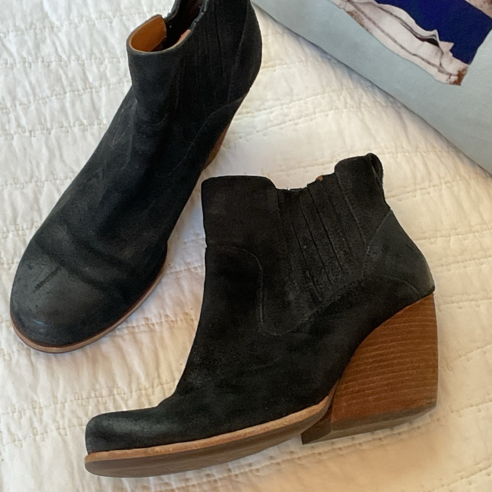 Kork-Ease Verdelet Black Suede Wedge Bootie 8 - Picture 2 of 9